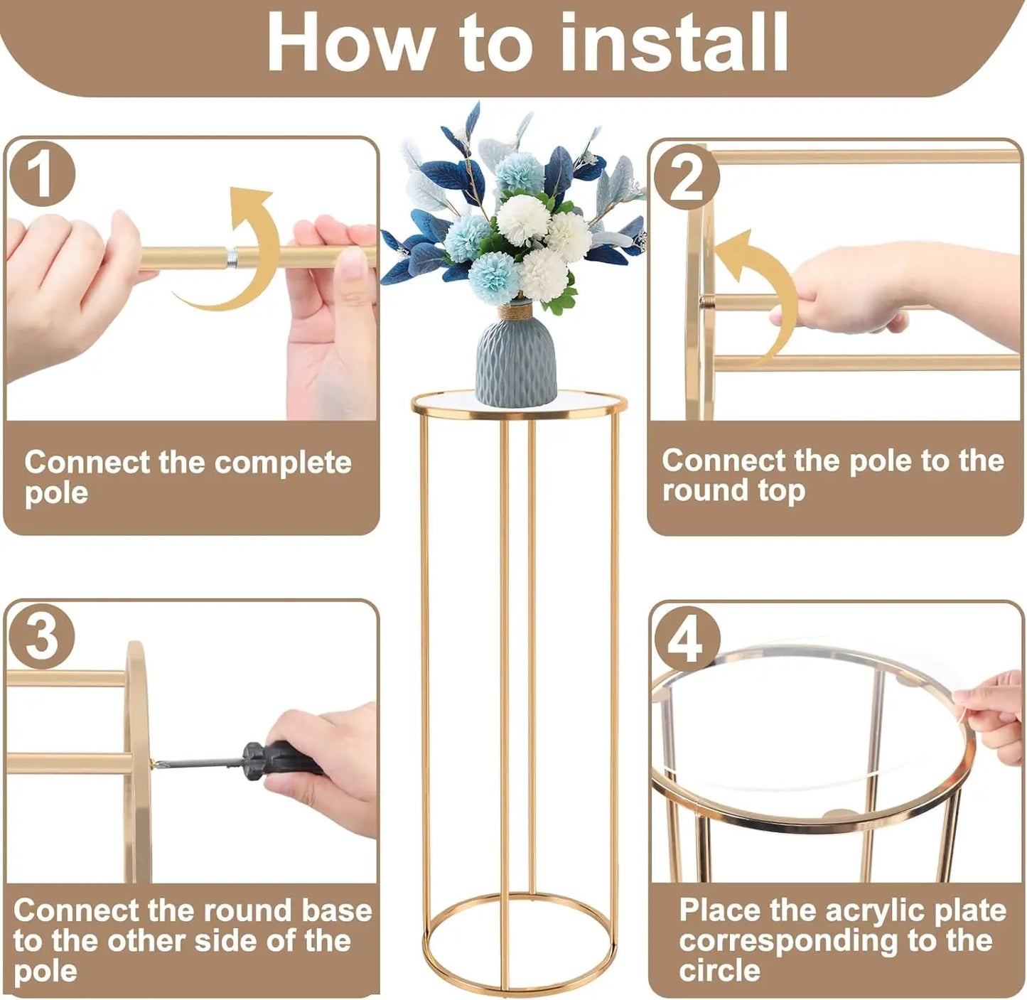 3pcs Cylinder Plant Stand