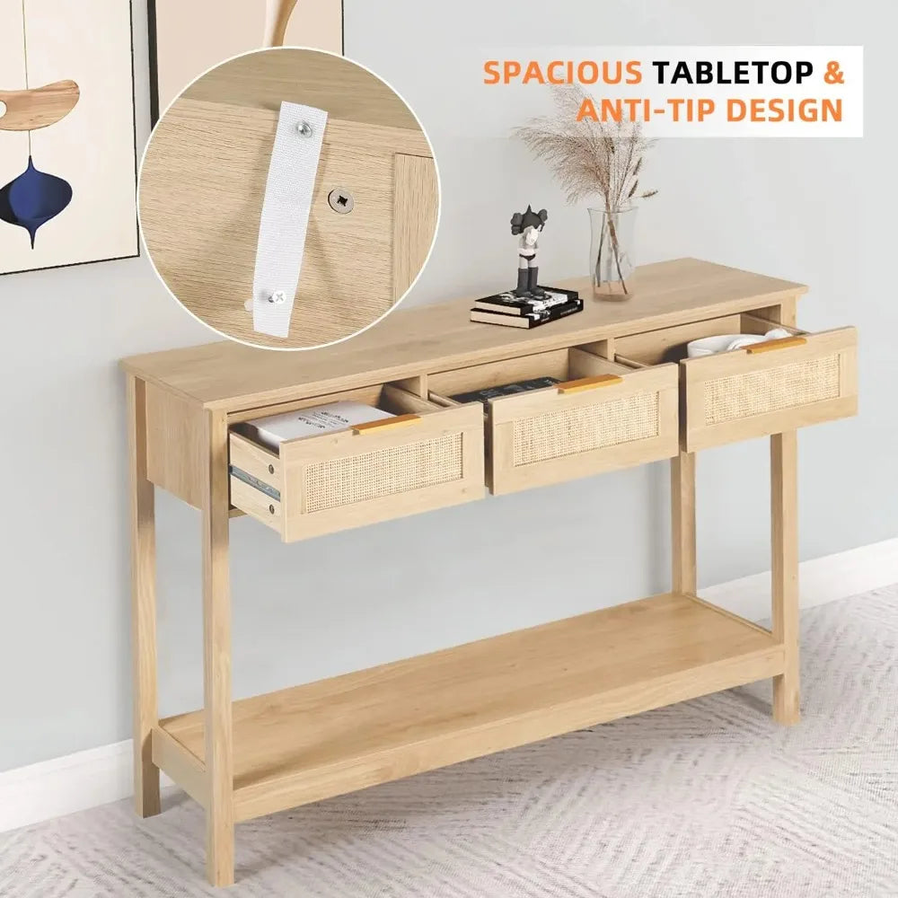 Rattan Console Table