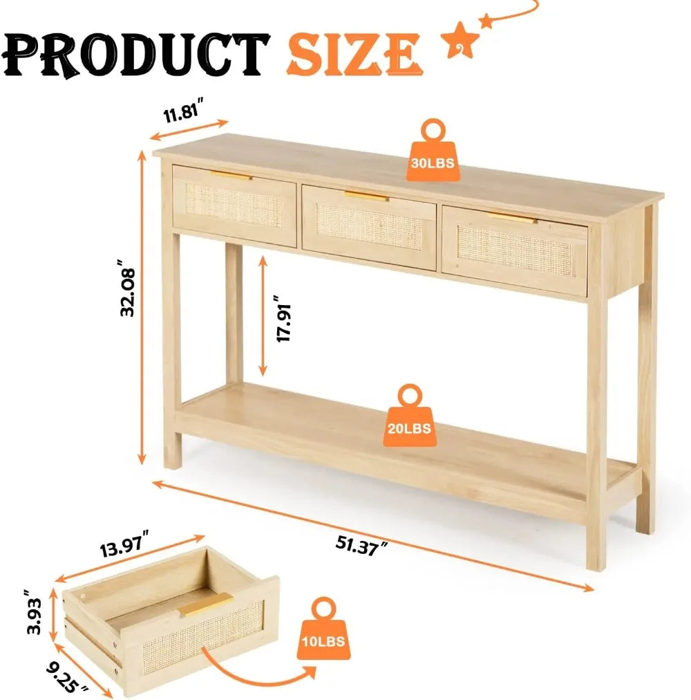 Rattan Console Table
