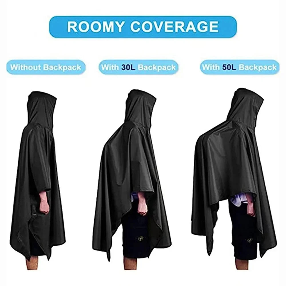 3 In 1 Outdoor Waterproof Raincoat With Hooded Sleeves