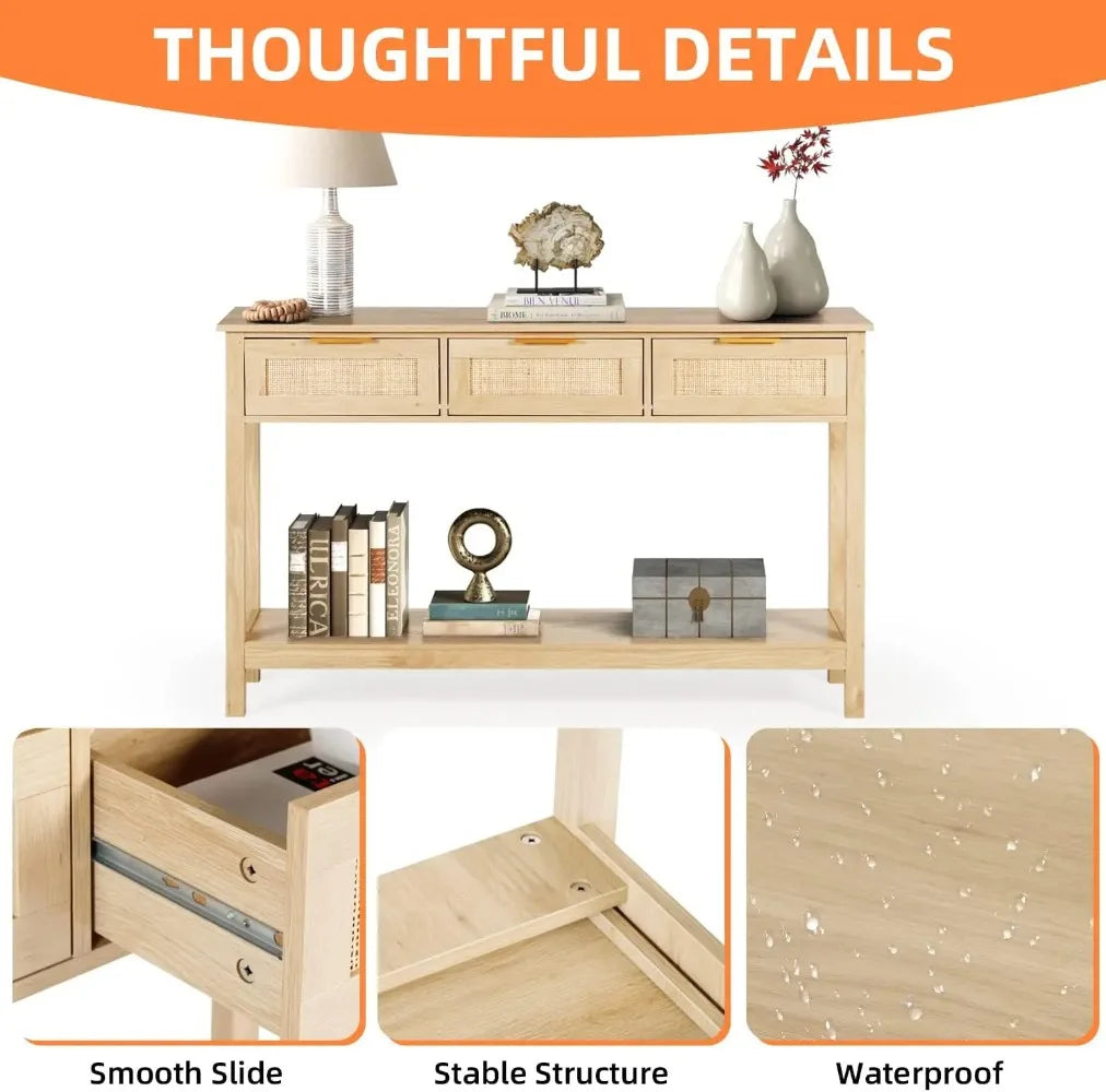 Rattan Console Table