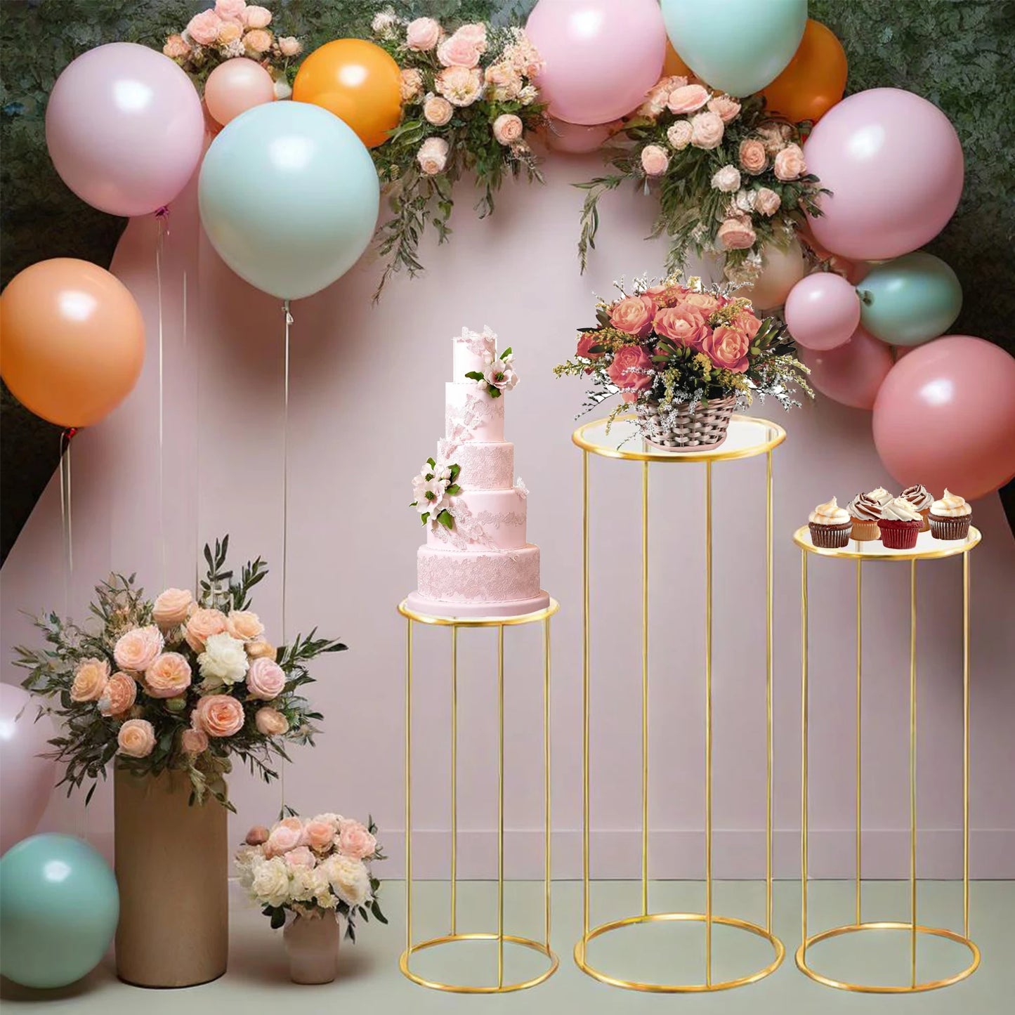 3pcs Cylinder Plant Stand