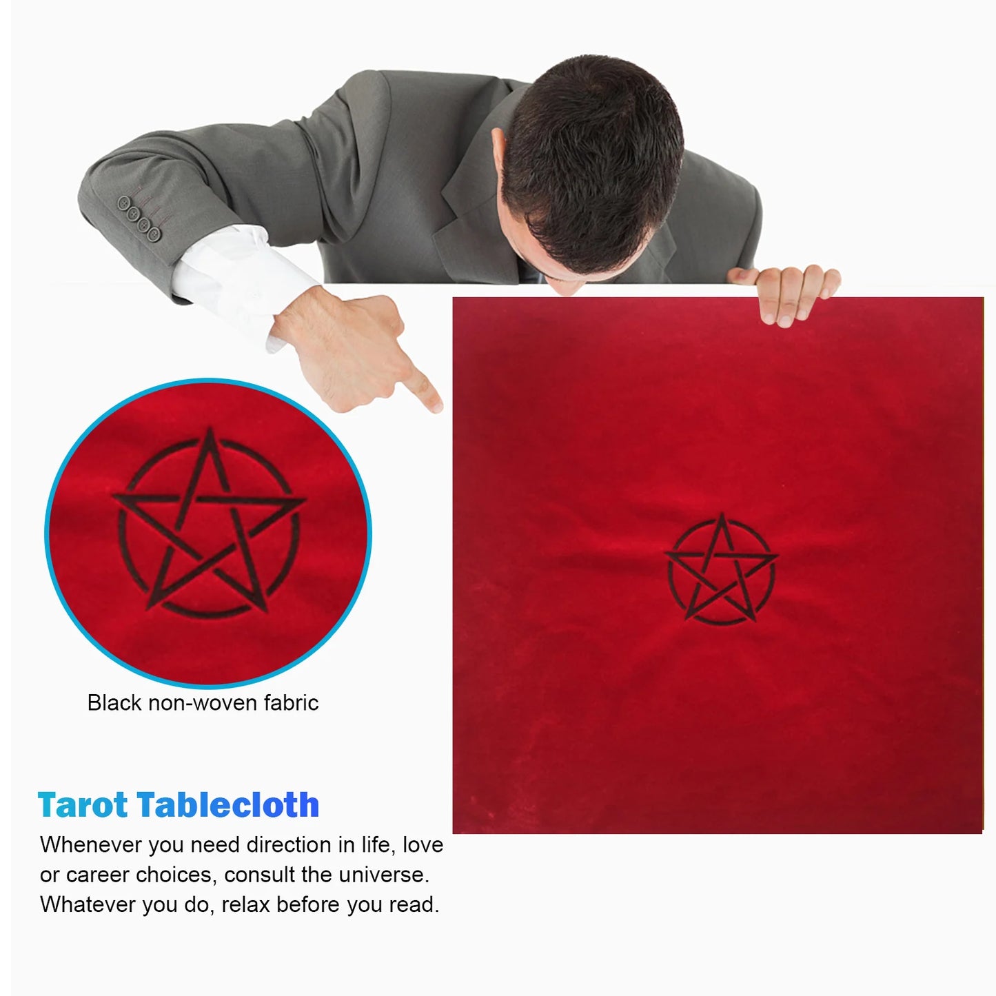 Pentagram Tarot Tablecloth with Bag Divination Table Cloth