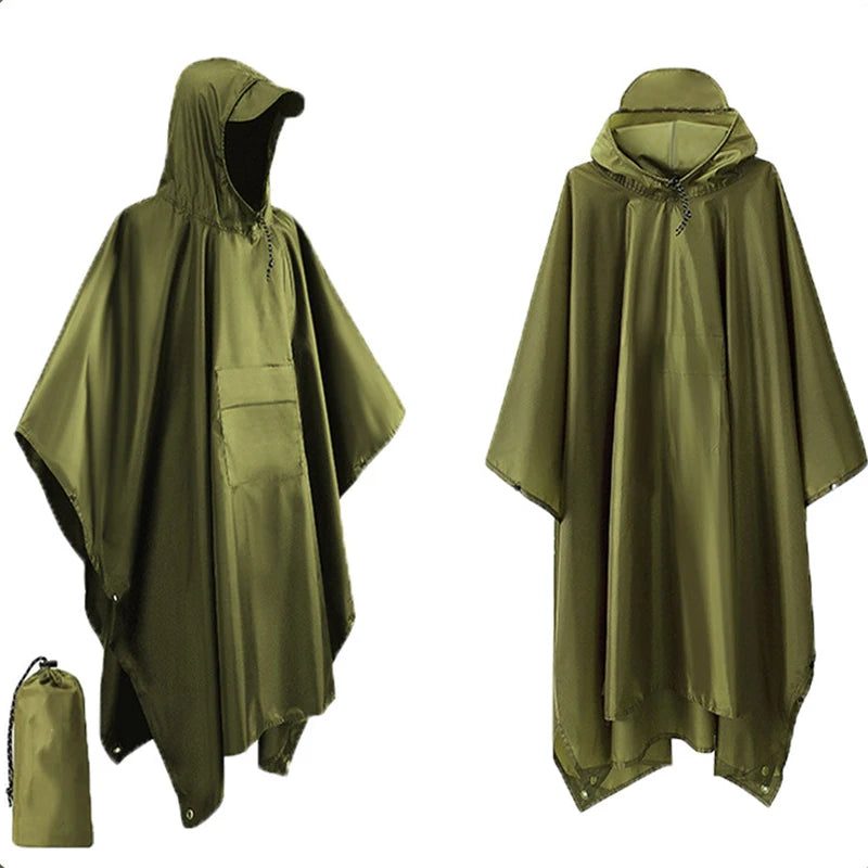 3 In 1 Outdoor Waterproof Raincoat With Hooded Sleeves