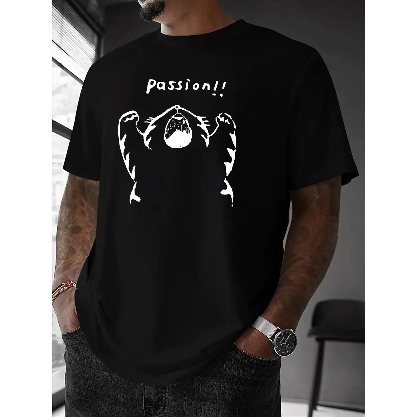 Passion Cartoon Cat Roaring T-Shirt