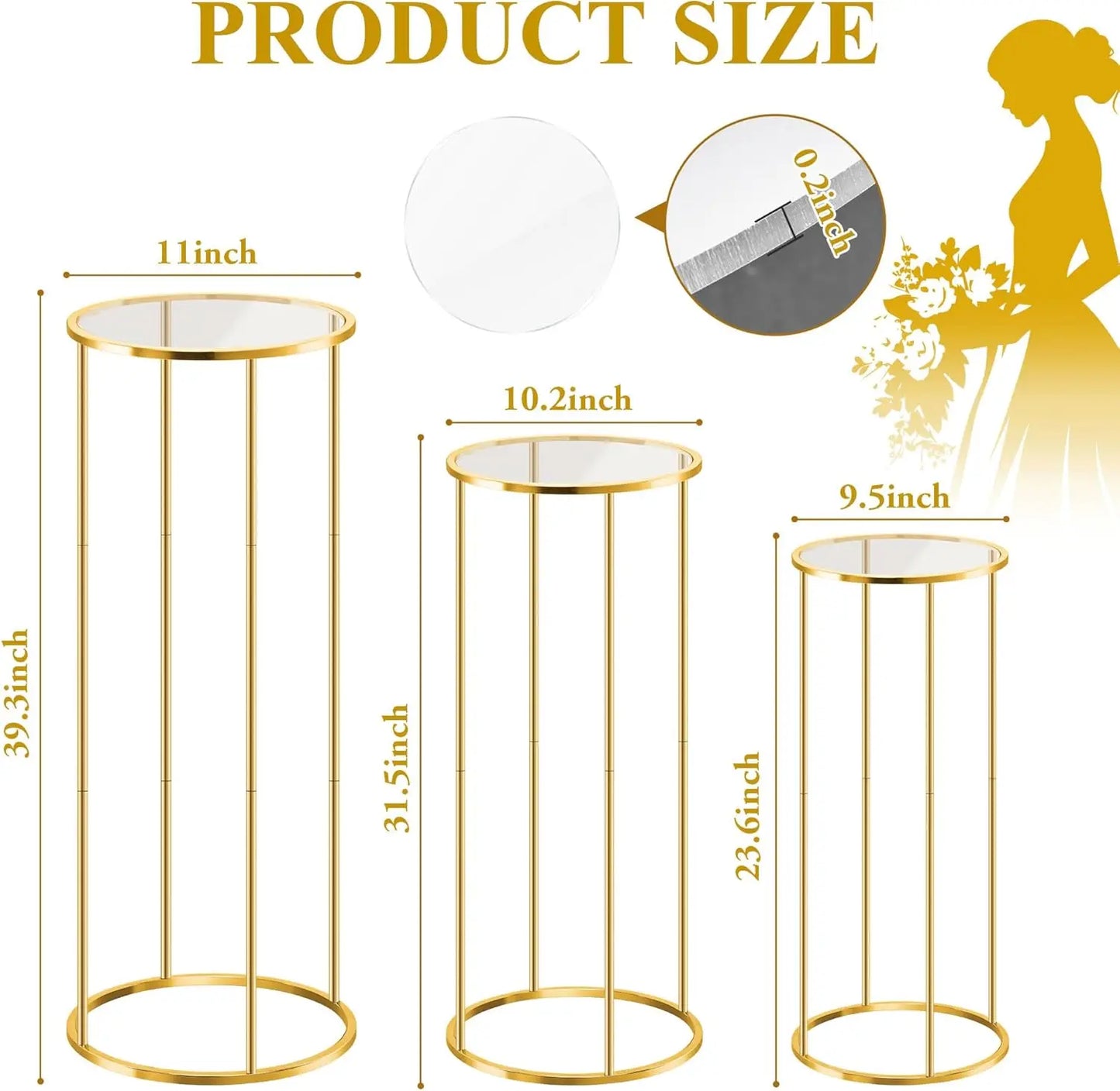 3pcs Cylinder Plant Stand