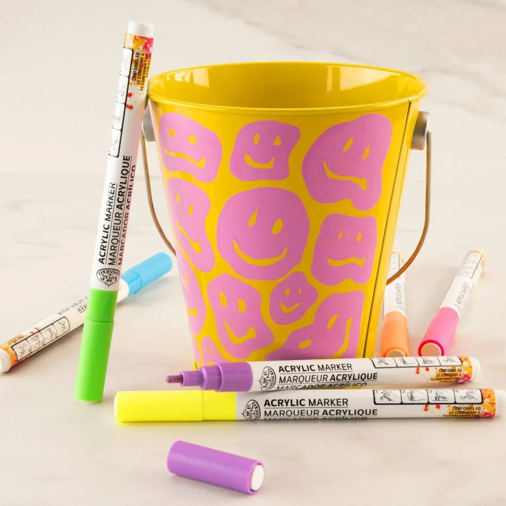 6 Pack Neon Acrylic Markers Non-Toxic