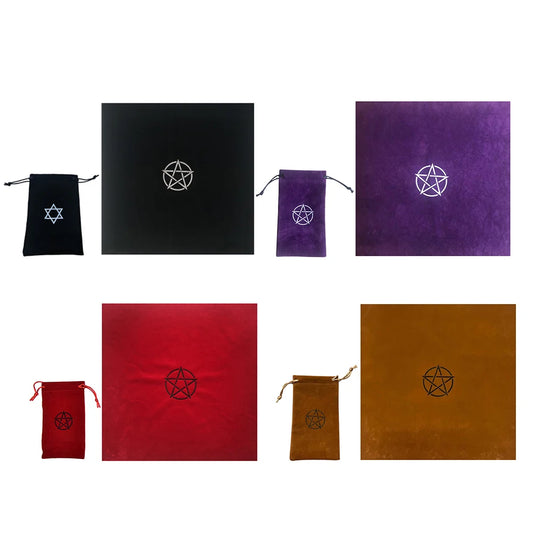 Pentagram Tarot Tablecloth with Bag Divination Table Cloth