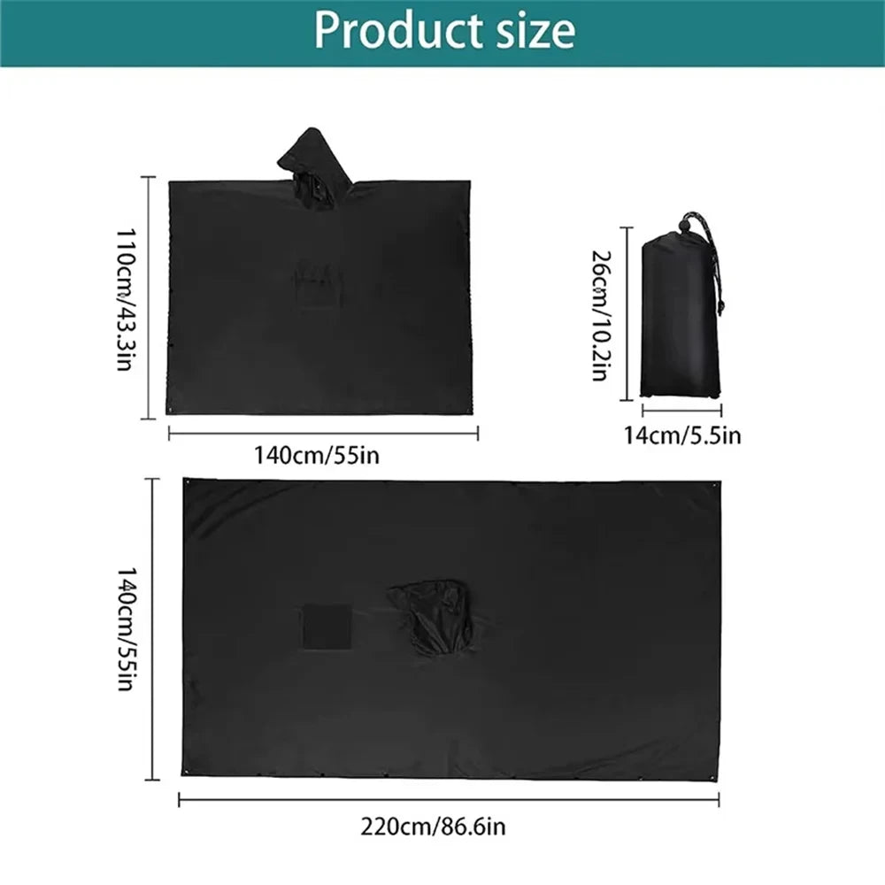 3 In 1 Outdoor Waterproof Raincoat With Hooded Sleeves