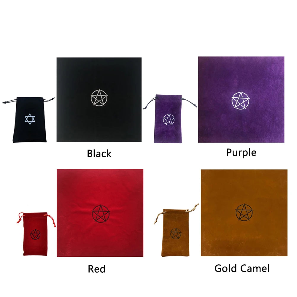 Pentagram Tarot Tablecloth with Bag Divination Table Cloth