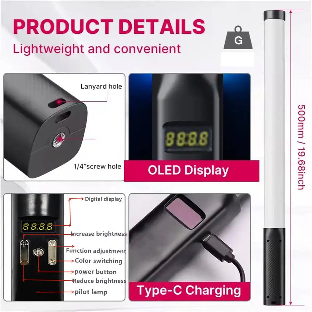 Handheld RGB Colorful Stick Light