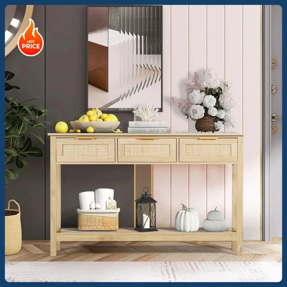 Rattan Console Table