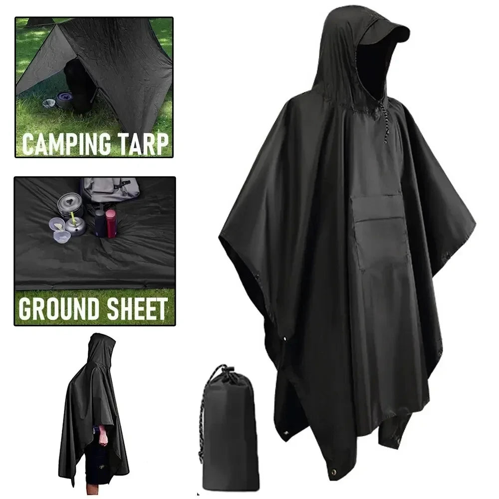 3 In 1 Outdoor Waterproof Raincoat With Hooded Sleeves