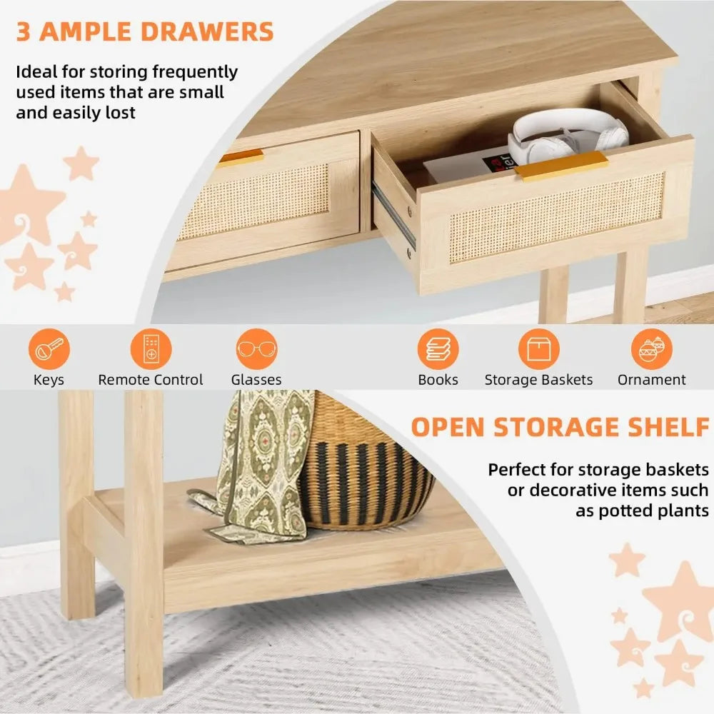 Rattan Console Table